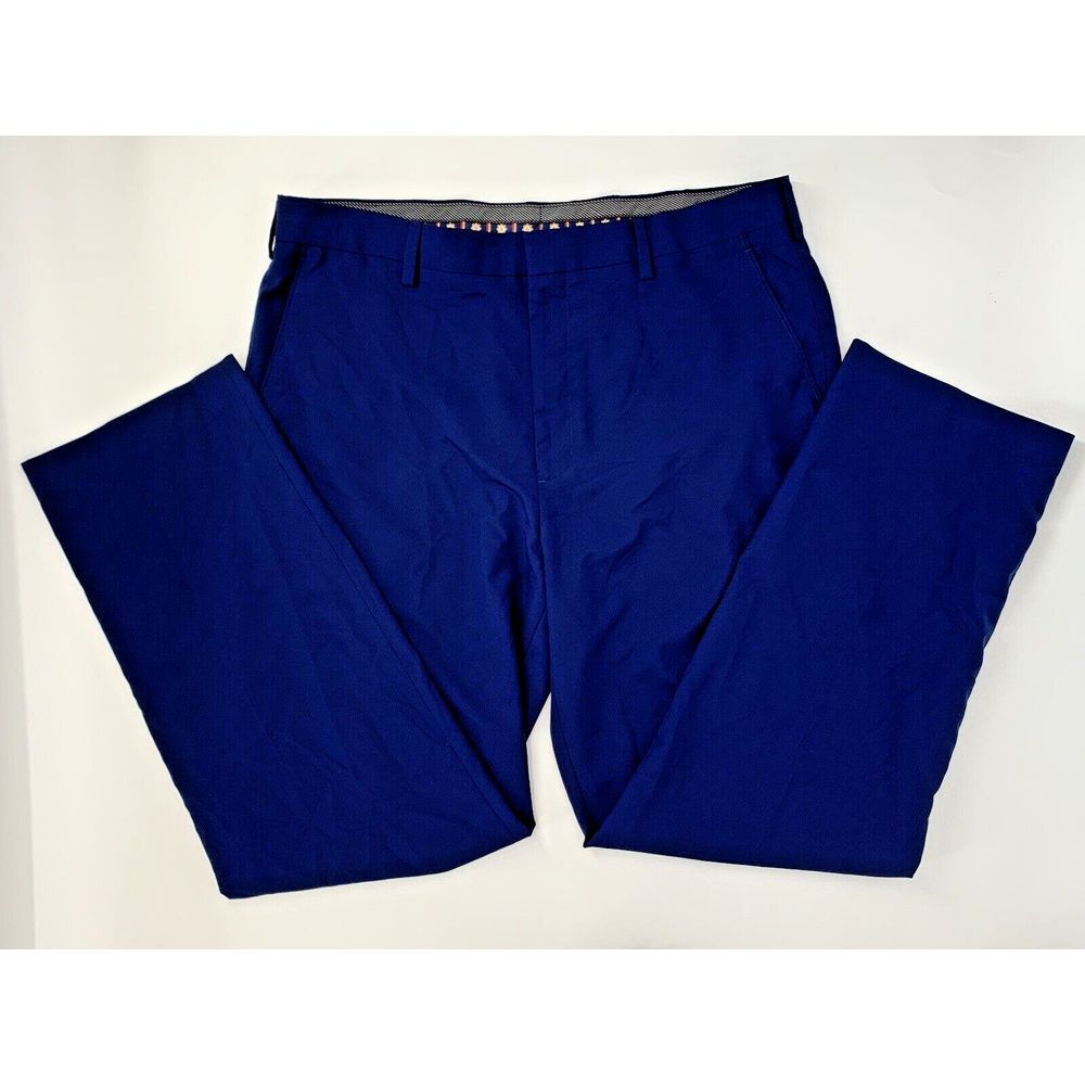 Perry Ellis BH Since 1953‎ Blue Flat Front Straight Leg Men's Pants Size W38 L32